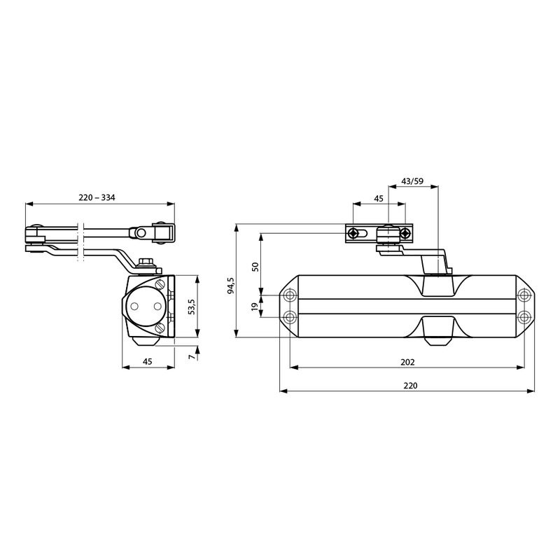 Автомат Dorma TS 68 с рамо