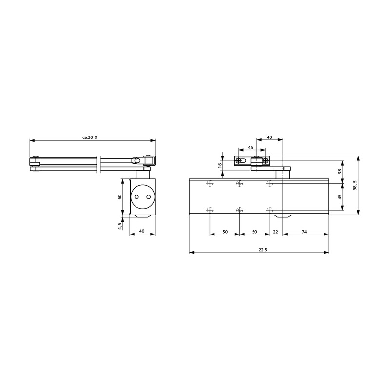 Автомат Dorma TS 73 с рамо