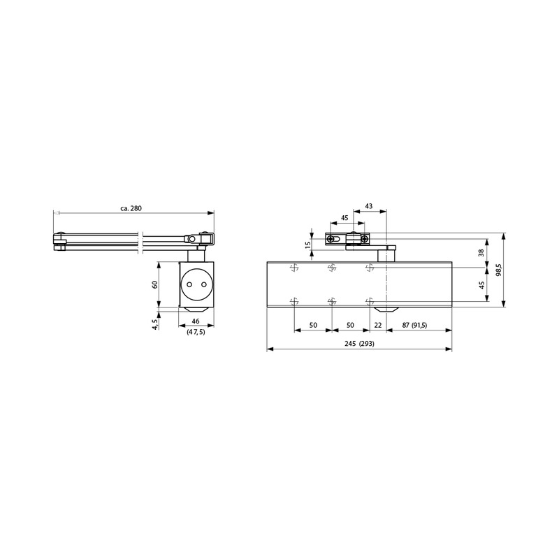 Автомат Dorma TS 83 с рамо