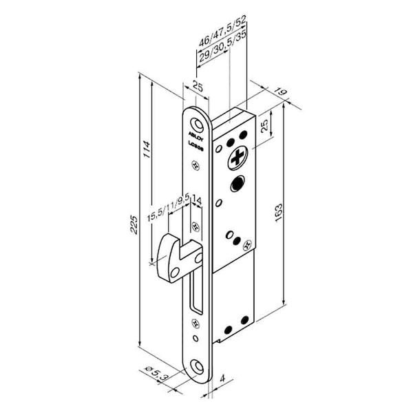 Брава Abloy допълнителна с човка E=35 - locks.bg